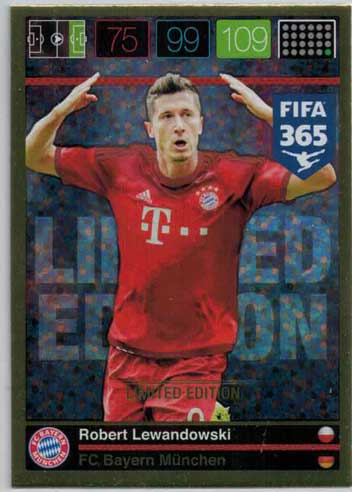 Limited Edition, 2015-16 Adrenalyn FIFA 365 Robert Lewandowski