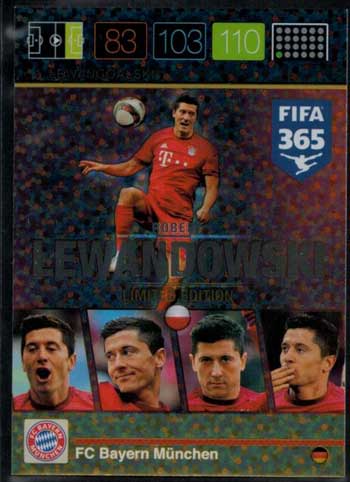 Limited Edition, 2015-16 Adrenalyn FIFA 365 Robert Lewandowski Lewangoalski #1