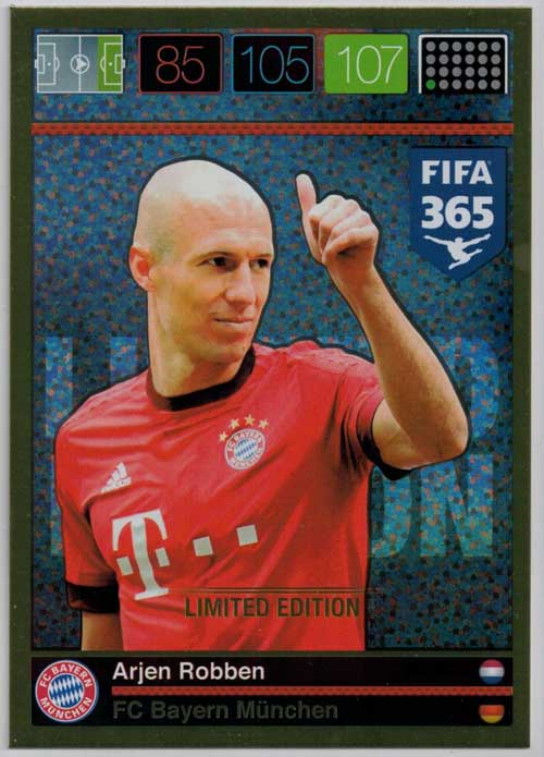XXL Limited Edition, 2015-16 Adrenalyn FIFA 365 Arjen Robben XXL