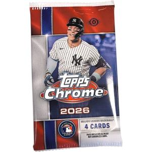 FÖRKÖP: 1st Paket 2026 Topps Chrome Baseball MLB Hobby (4 kort) (Preliminär release 22 juli 2026)