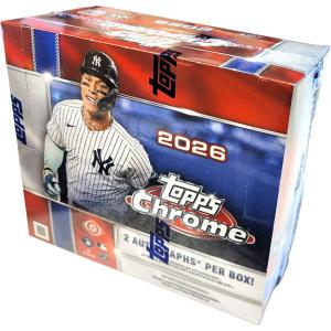 FÖRKÖP: Hel JUMBO Box 2026 Topps Chrome Baseball MLB JUMBO Hobby (12 Paket) (Preliminär release 22 juli 2026)