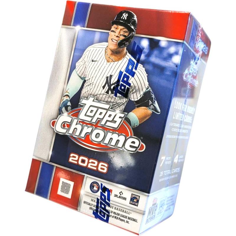 FÖRKÖP: Hel Value Box 2026 Topps Chrome MLB (7 Paket) (Preliminär release 22 juli 2026)