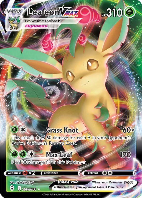 SWSH7 - Evolving Skies - 008/203 - Leafeon VMAX – Rare