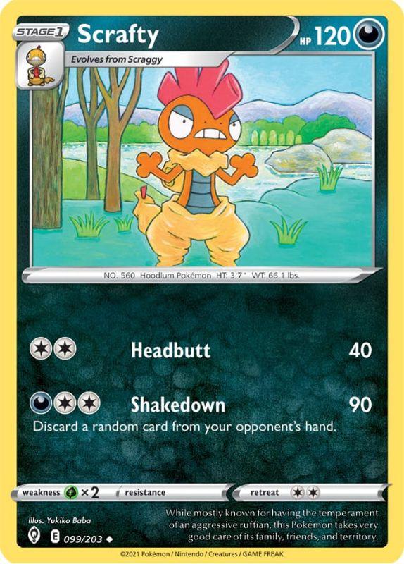 SWSH7 - Evolving Skies - 099/203 - Scrafty - Uncommon - Reverse