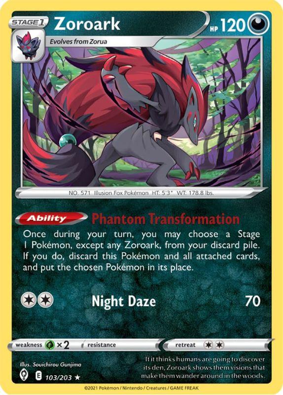 SWSH7 - Evolving Skies - 103/203 - Zoroark – Rare - Reverse