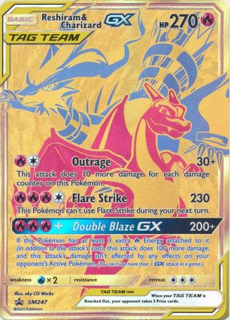 JUMBO Pokemon – Reshiram & Charizard GX - SM247 - JUMBO Promo (Large card)