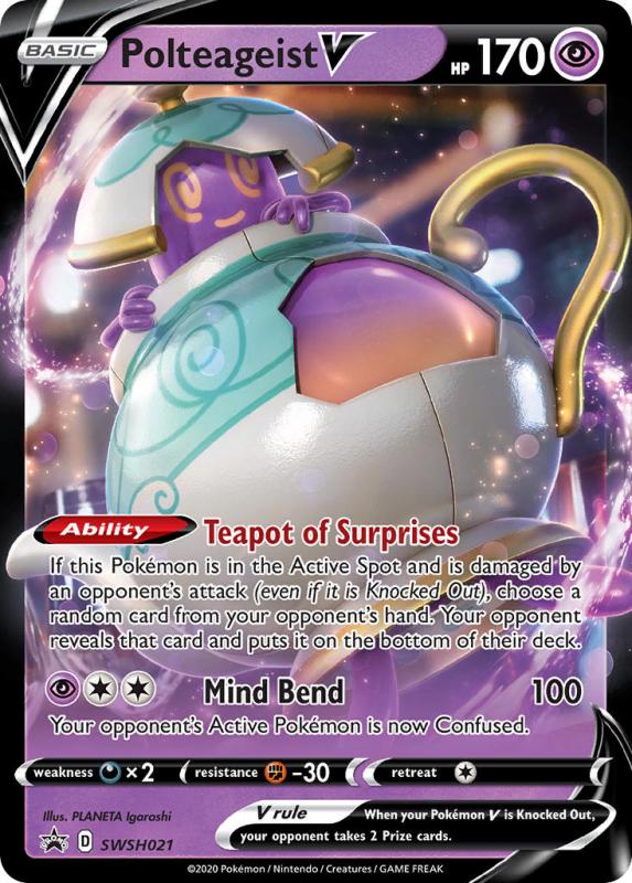 JUMBO Pokemon Sw&Sh Promo - Polteageist V - SWSH021 - JUMBO Promo (Stort kort)