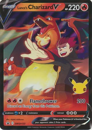 JUMBO Pokemon Sw&Sh Promo – Lance's Charizard V - SWSH133 - JUMBO Promo (Stort kort)