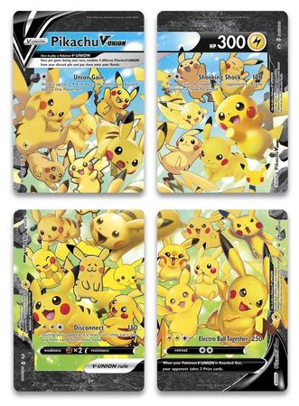 Pokemon Sw&Sh Promo 139, 140, 141 & 142 – Pikachu V-Union - 4 Card Set - Promo
