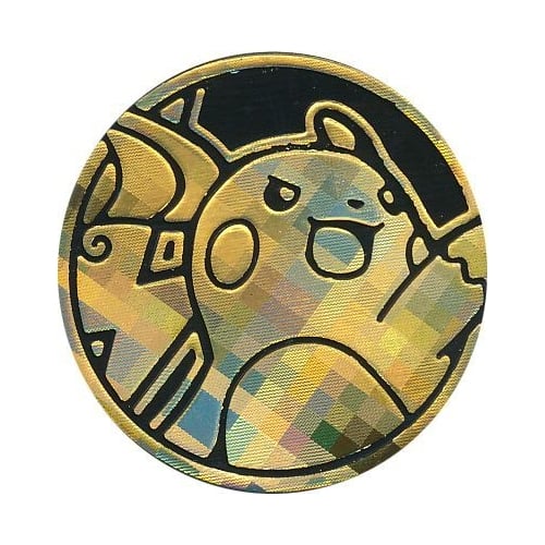 Pokémon, Coin, Black & Yellow Crosshatch Raichu