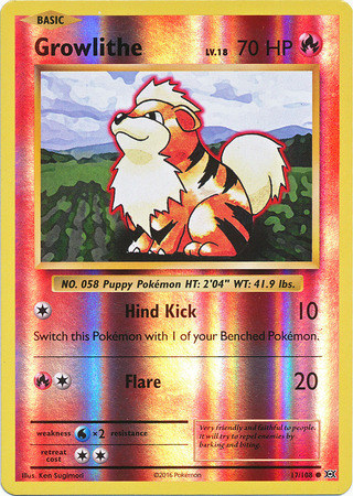 XY12 Evolutions, Growlithe - 17/108 - Common Reverse Holo