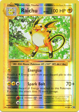 XY12 Evolutions, Raichu - 36/108 - Holo Rare Reverse Holo