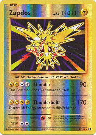 XY12 Evolutions, Zapdos - 42/108 - Holo Rare Reverse Holo