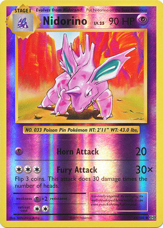 XY12 Evolutions, Nidorino - 44/108 - Uncommon Reverse Holo