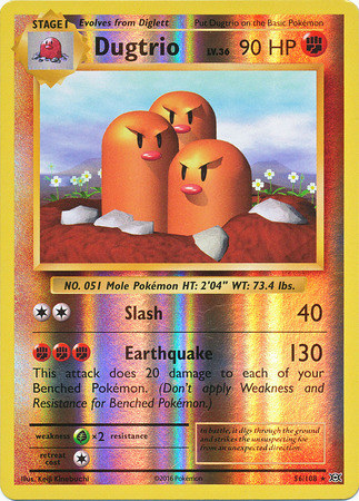 XY12 Evolutions, Dugtrio - 56/108 - Rare Reverse Holo