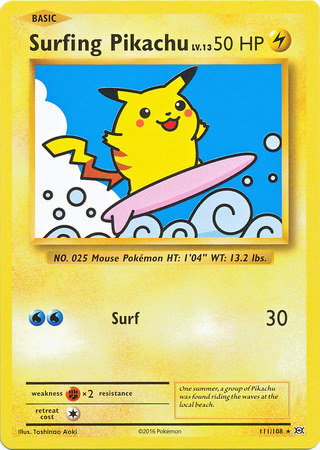 XY12 Evolutions, Surfing Pikachu - 111/108 - Secret Rare