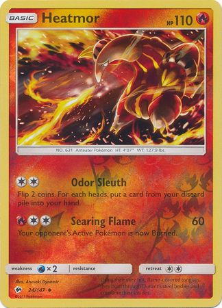 SM Burning Shadows, Heatmor - 24/147 - Uncommon - Reverse Holo