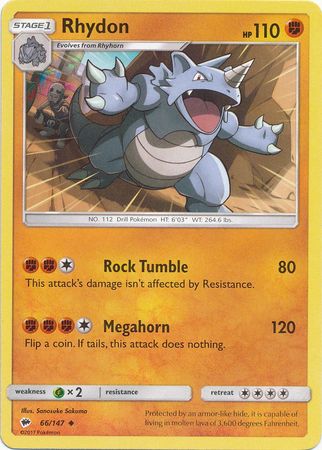 SM Burning Shadows, Rhydon - 66/147 - Uncommon