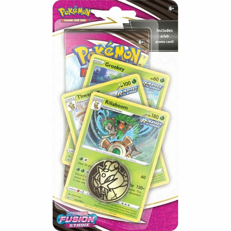 Pokémon, Sword & Shield 8: Fusion Strike, PREMIUM Checklane Blister Pack: Rillaboom