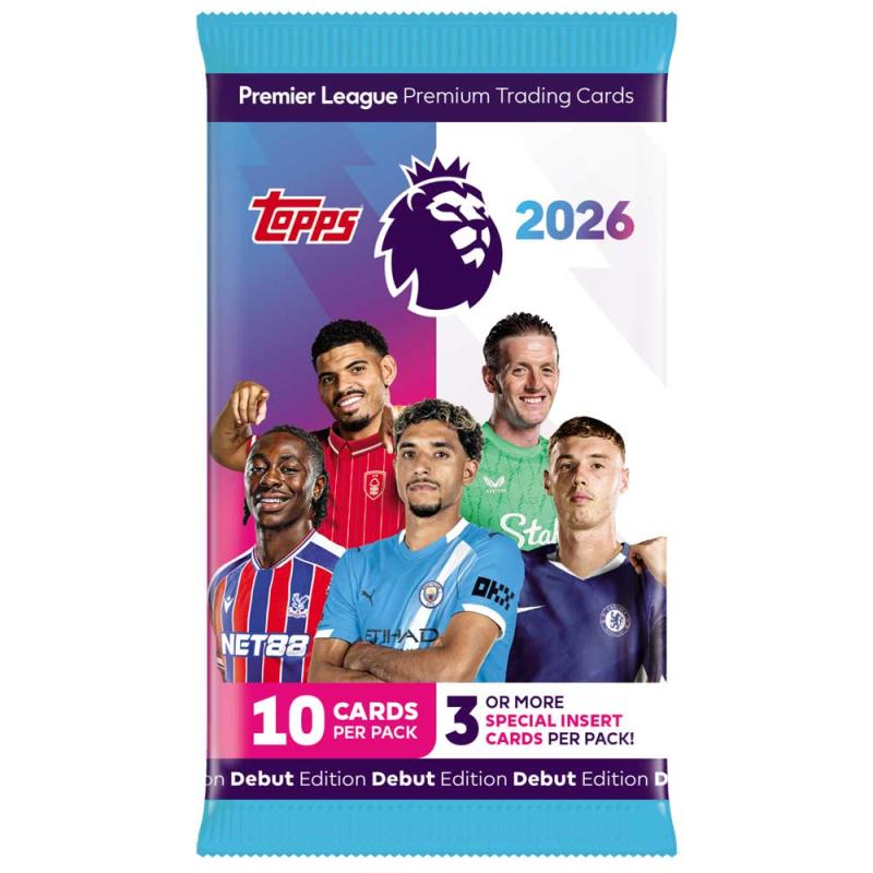 1 Paket 2026 Topps Premier League Trading Cards Retail