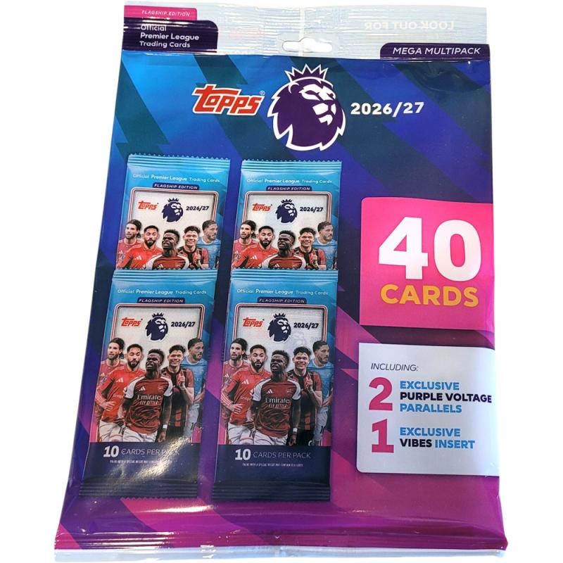 1 MEGA Multi Pack 2026-27 Topps Premier League Trading Cards Retail