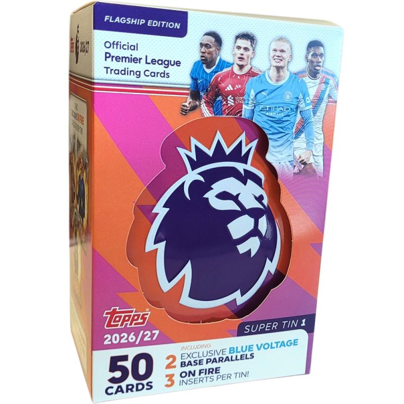 1 Super Tin 2026-27 Topps Premier League Trading Cards Retail - Random colour (50 Cards)