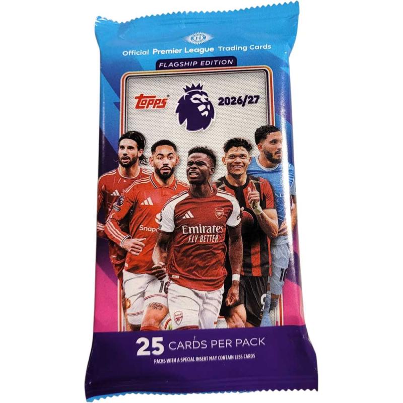 FÖRKÖP: 1st Paket 2026-27 Topps Flagship Edition Premier League Soccer Trading Cards Hobby (Preliminär release 17 september 2026)