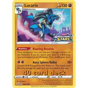 Pokemon, SEALED Build & Battle Brilliant Stars (SWSH9) 40-korts lek med Lucario [SWSH186]