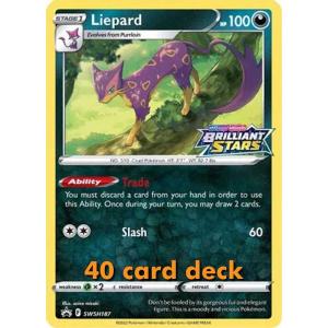Pokemon, SEALED Build & Battle Brilliant Stars (SWSH9) 40-korts lek med Liepard [SWSH187]