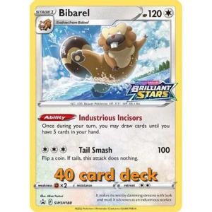 Pokemon, SEALED Build & Battle Brilliant Stars (SWSH9) 40-korts lek med Bibarel [SWSH188]