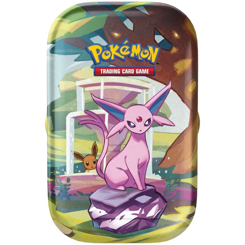 FÖRHANDSVISNING: Pokemon SV8.5 - Prismatic Evolutions Mini Tin Espeon (Börjar säljas när mer info finns)