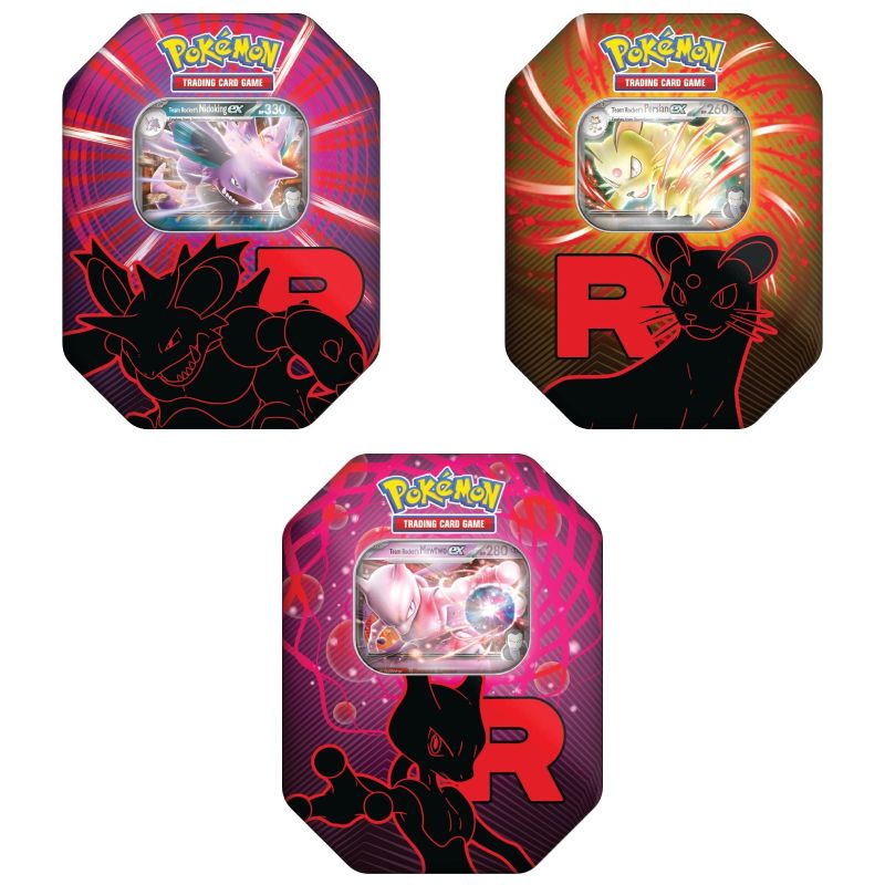 Pokémon, Team Rocket's Tin 2025 x 3 [Mewtwo, Nidoking & Persian]