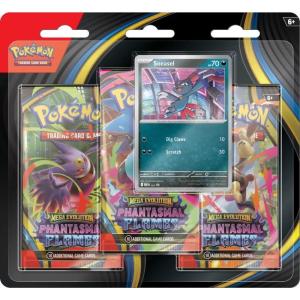 [MAX 1 PER HOUSEHOLD] PRE-BUY: Pokémon, ME02: Phantasmal Flames, Three Pack Blister: Sneasel (Preliminary release - Read listing)