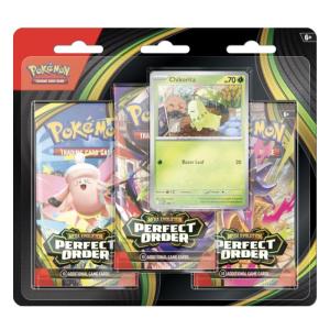 [MAX 1 PER HUSHÅLL] Pokémon, ME03: Perfect Order, Three Pack Blister: Chikorita