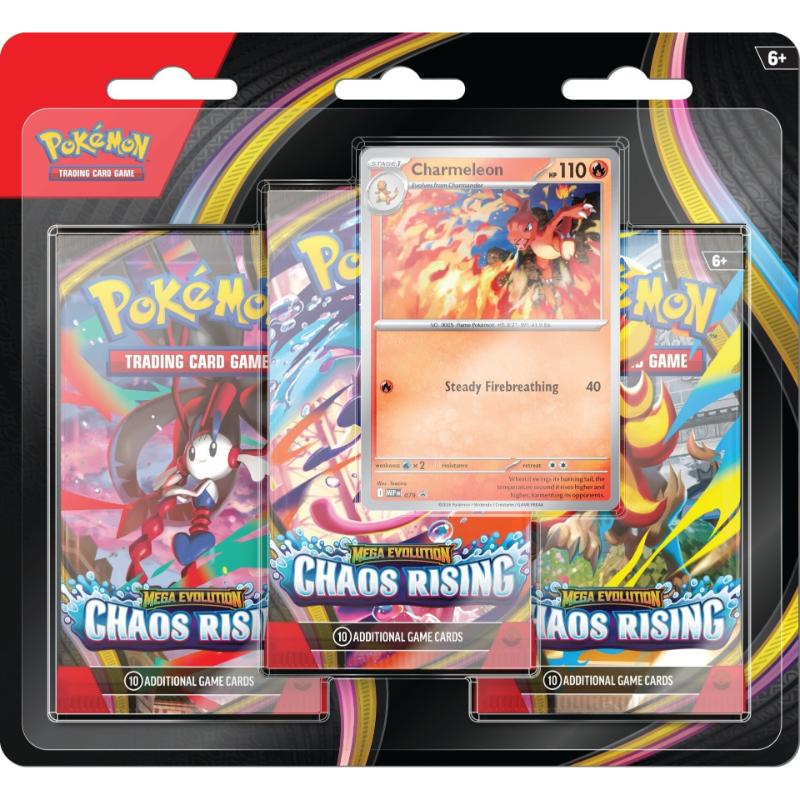 [MAX 1 PER HOUSEHOLD] Pokémon, ME04: Chaos Rising, Three Pack Blister: Charmeleon