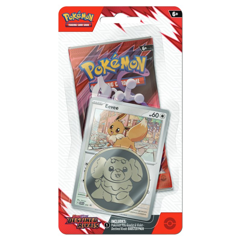 [MAX 1 PER HUSHÅLL] FÖRKÖP: Pokémon, SV10: Destined Rivals, Checklane Blister Pack: Eevee (Preliminär release 30:e maj 2025)