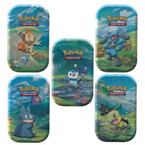 Pokémon Sinnoh Stars Mini Tin x 5 (Munchlax, Chimchar, Piplup, Turtwig & Riolu)
