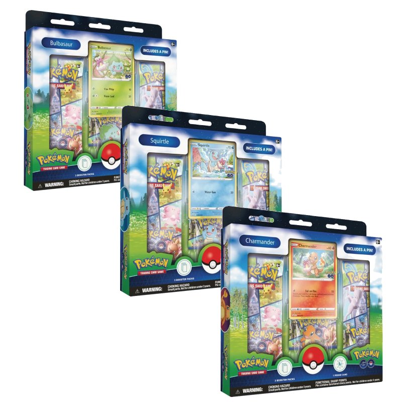 Pokemon – Pokemon GO Pin Collection x 3 (Charmander, Squirtle & Bulbasaur)