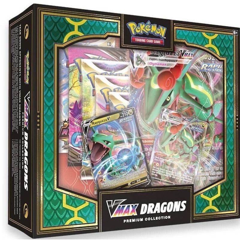 Pokemon, VMAX Dragons Premium Collection Box (Rayquaza VMAX & Duraludon VMAX)