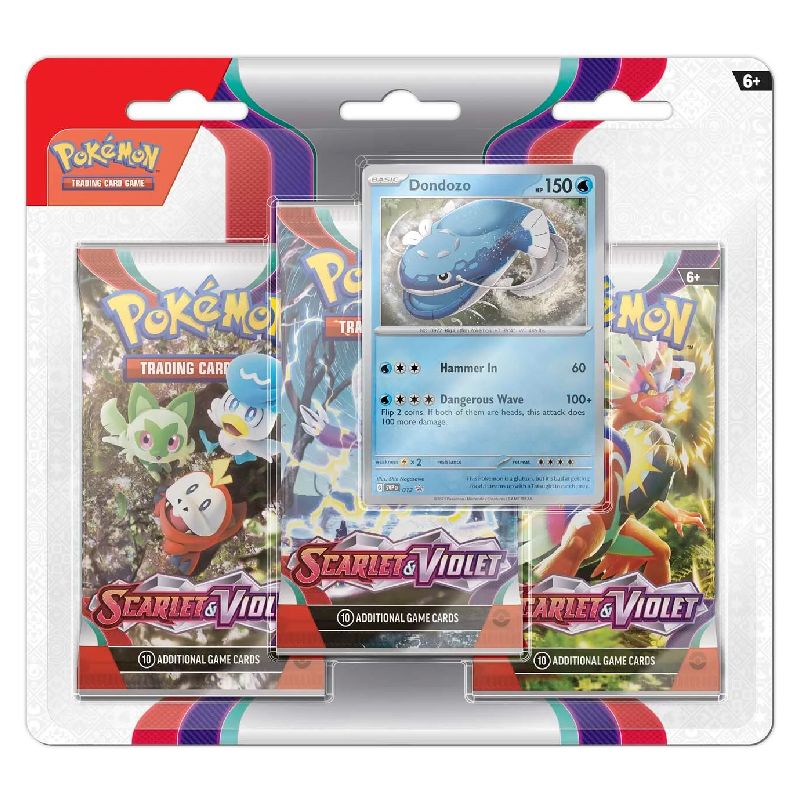 FÖRKÖP: Pokémon, Scarlet & Violet, Three Pack Blister: Dondozo (Preliminär release 31:e mars 2023)
