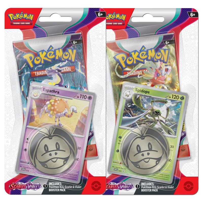 FÖRKÖP: Pokémon, Scarlet & Violet, Checklane Blister Pack x 2 (Espathra + Spidops) (Preliminär release 31:e mars 2023)