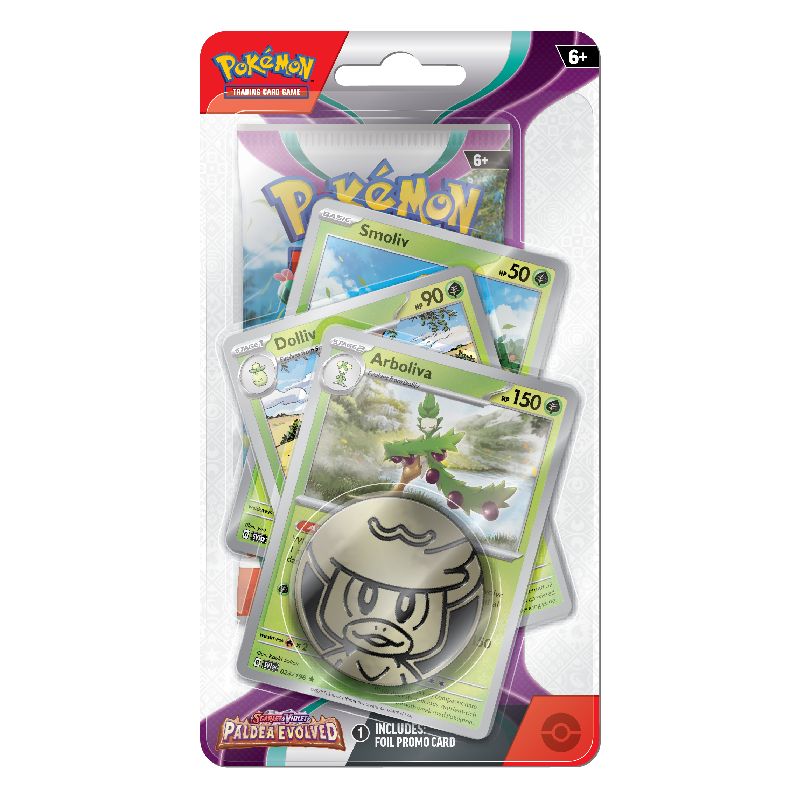 Pokémon, SV2: Paldea Evolved, PREMIUM Checklane Blister Pack: Arboliva