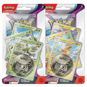 Pokémon, SV2: Paldea Evolved, PREMIUM Checklane Blister Pack x 2 (Arboliva + Pawmot)