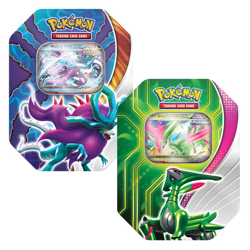 Pokémon, Paradox Clash Tin x 2 (Iron Leaves ex + Walkning Wake ex)