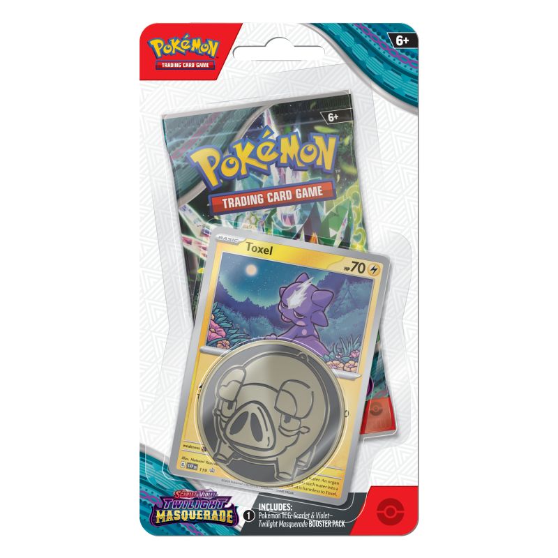 PRE-BUY: Pokémon, SV6: Twilight Masquerade, Checklane Blister Pack: Toxel (Preliminary release May 24:th 2024)