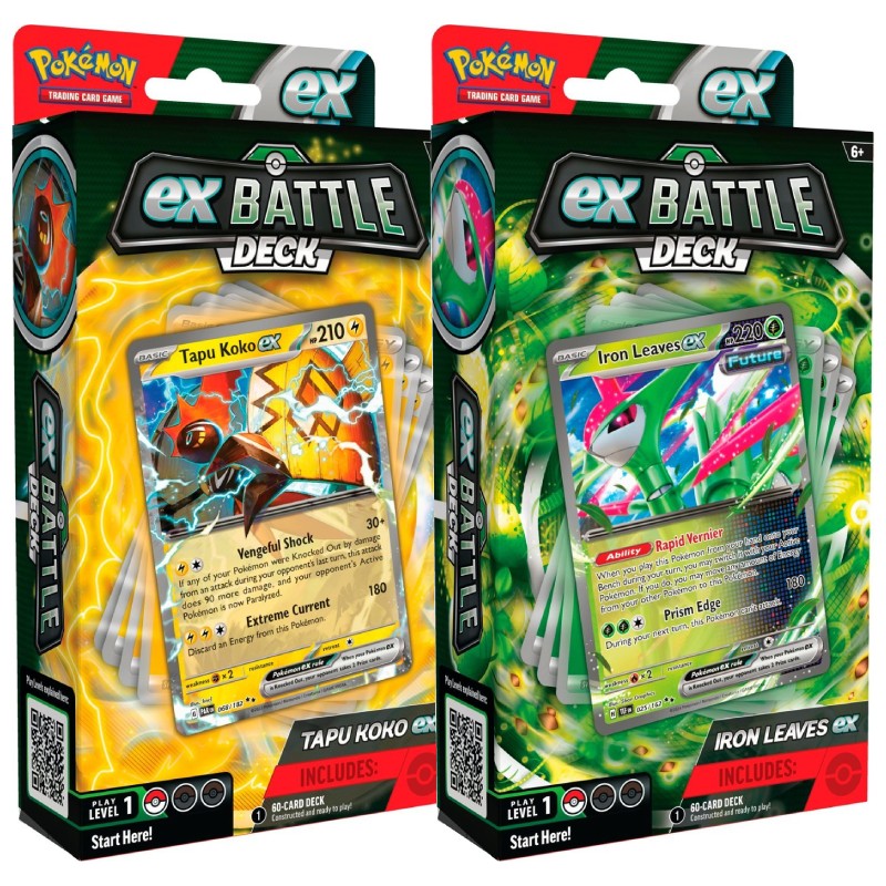 PRE-BUY: Pokémon, League Battle Deck x 2 (Tapu Koko ex / Iron Leaves ex) (Preliminary release October 18:th 2024)