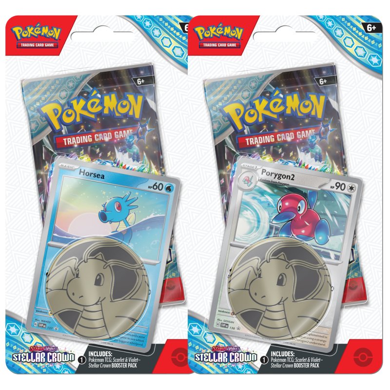 Pokémon, SV7: Stellar Crown, Checklane Blister Pack x 2 (Horsea + Porygon2)