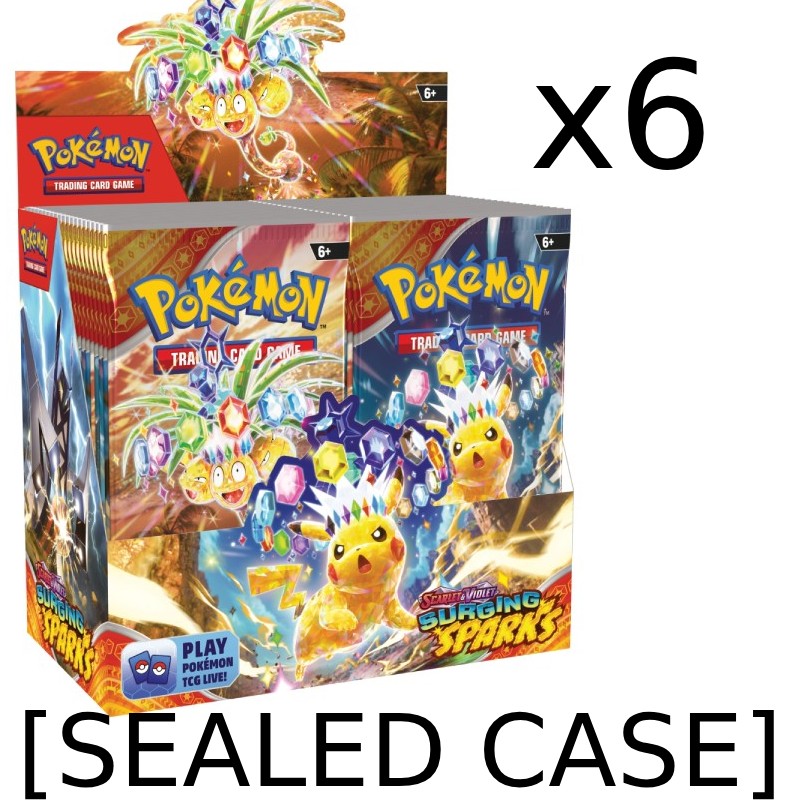 PRE-BUY: Pokémon, SV8: Surging Sparks, Sealed Case (6 booster boxes) (Preliminary early sales release November 4:th 2024)