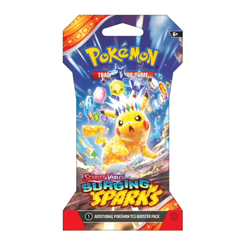 FÖRKÖP: Pokémon, SV8: Surging Sparks, 1 Sleeved Booster [Random art på sleeven] (Preliminär early sales release 4:e november 2024)