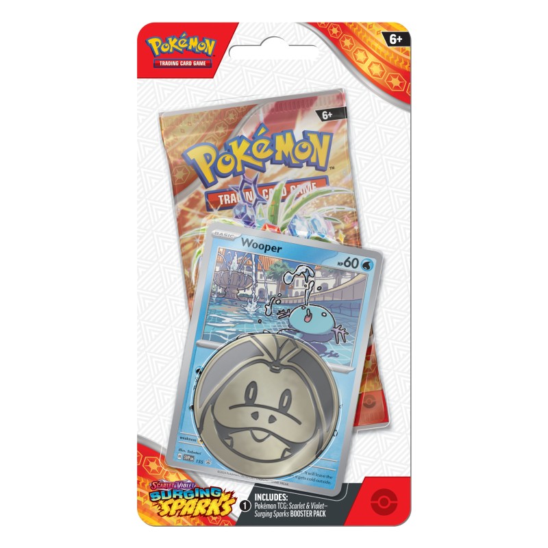 PRE-BUY: Pokémon, SV8: Surging Sparks, Checklane Blister Pack: Wooper (Preliminary release November 8:th 2024)